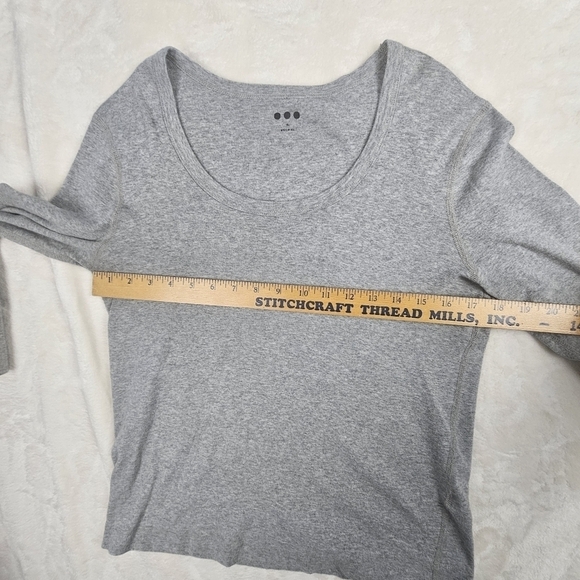 Three Dots Shirt Long Sleeve XLWomen’s Top Scoop Neck Gray lightweight - Picture 3 of 8